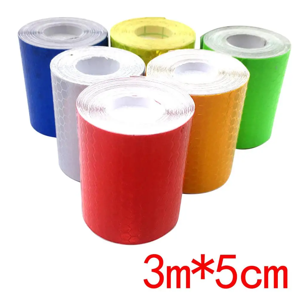 

3 m * 5 cm Car Reflective Tape Decoration Stickers Car Warning Safety Strips Auto Styling Motorcycle Safety Warning Mark