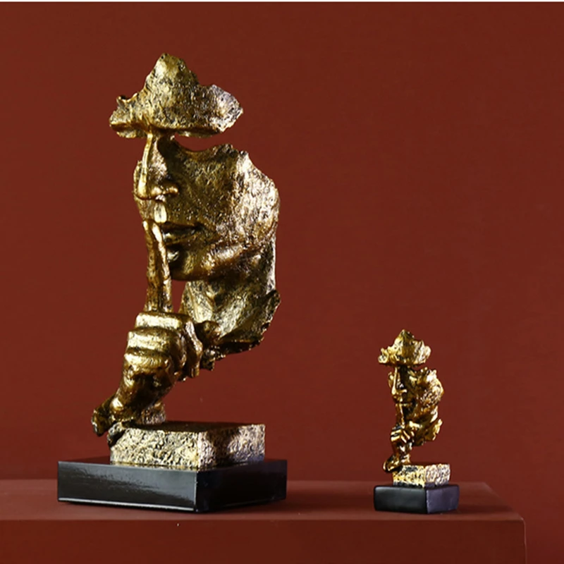 Маска для лица VILEAD из смолы 13 5 см фигурки тишина золото творческое абстрактное