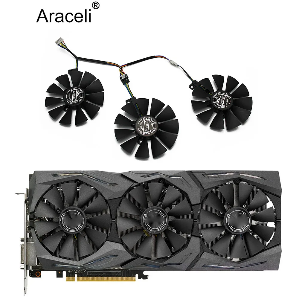 Охлаждающий вентилятор для видеокарт 87 мм ASUS GTX 980 Ti R9 390X 390 1060 1070 1080 RX 480 RX480