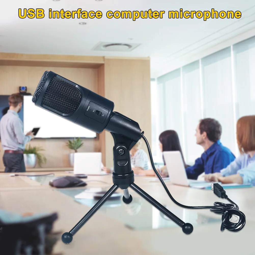 For Computer Home USB Microphone Plug And Play Easy Install Speech Studio Recording Cardioid Condenser Laptop Multifunctional |
