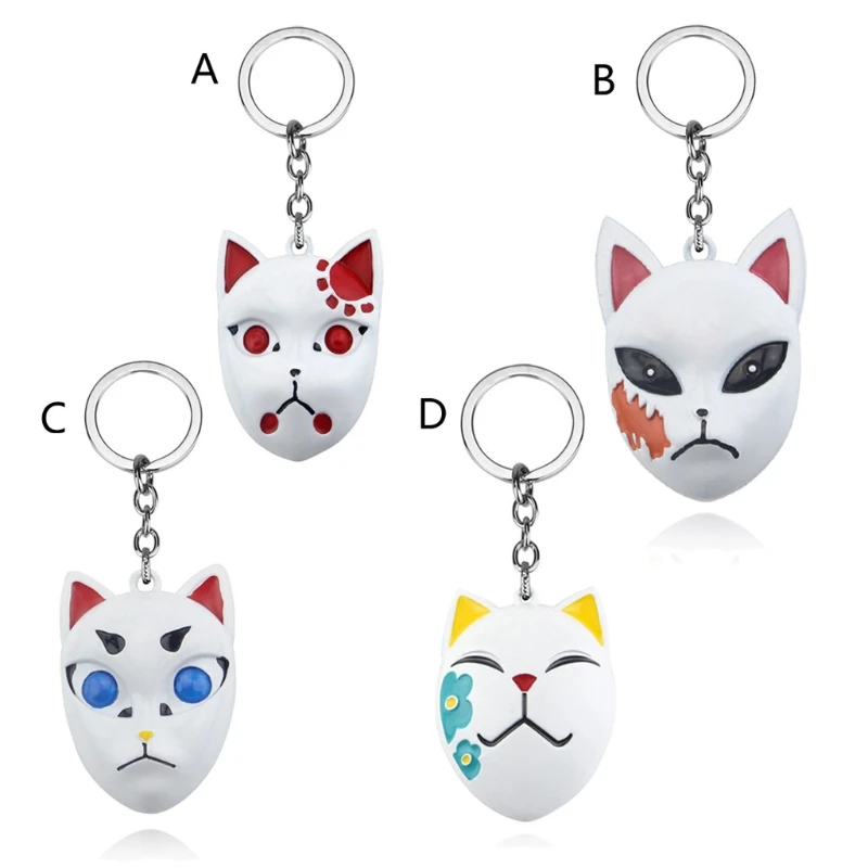

Cute Kimetsu no Yaiba Fashion Novelty Keychain Anime Manga Series Metal Sabito Tanjirou's Mask Keychain Fashion Jewelry R9JE