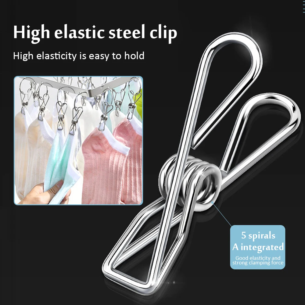 

Stainless Steel Drying Racks Holder Laundry Hanger with Set of 26 Clothespins for Drying Clothing Towels Diaper Underwear Socks
