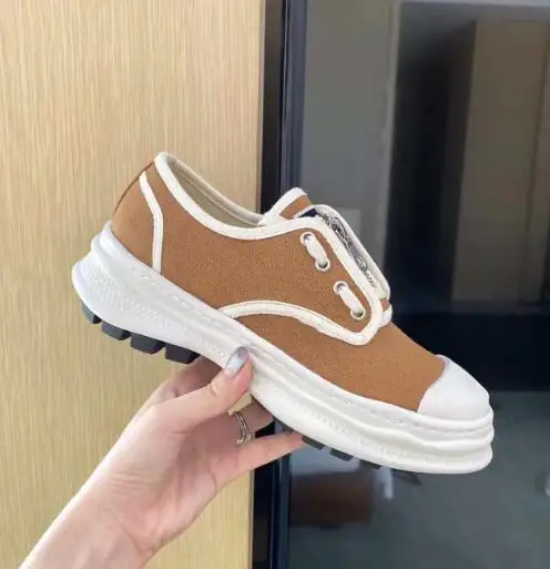 Оранжевые холщовые удобные дышащие женские кроссовки на плоской подошве со