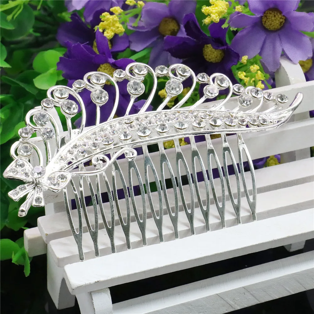 Свадебные свадебные заколки для волос с бантом и искусственными листьями