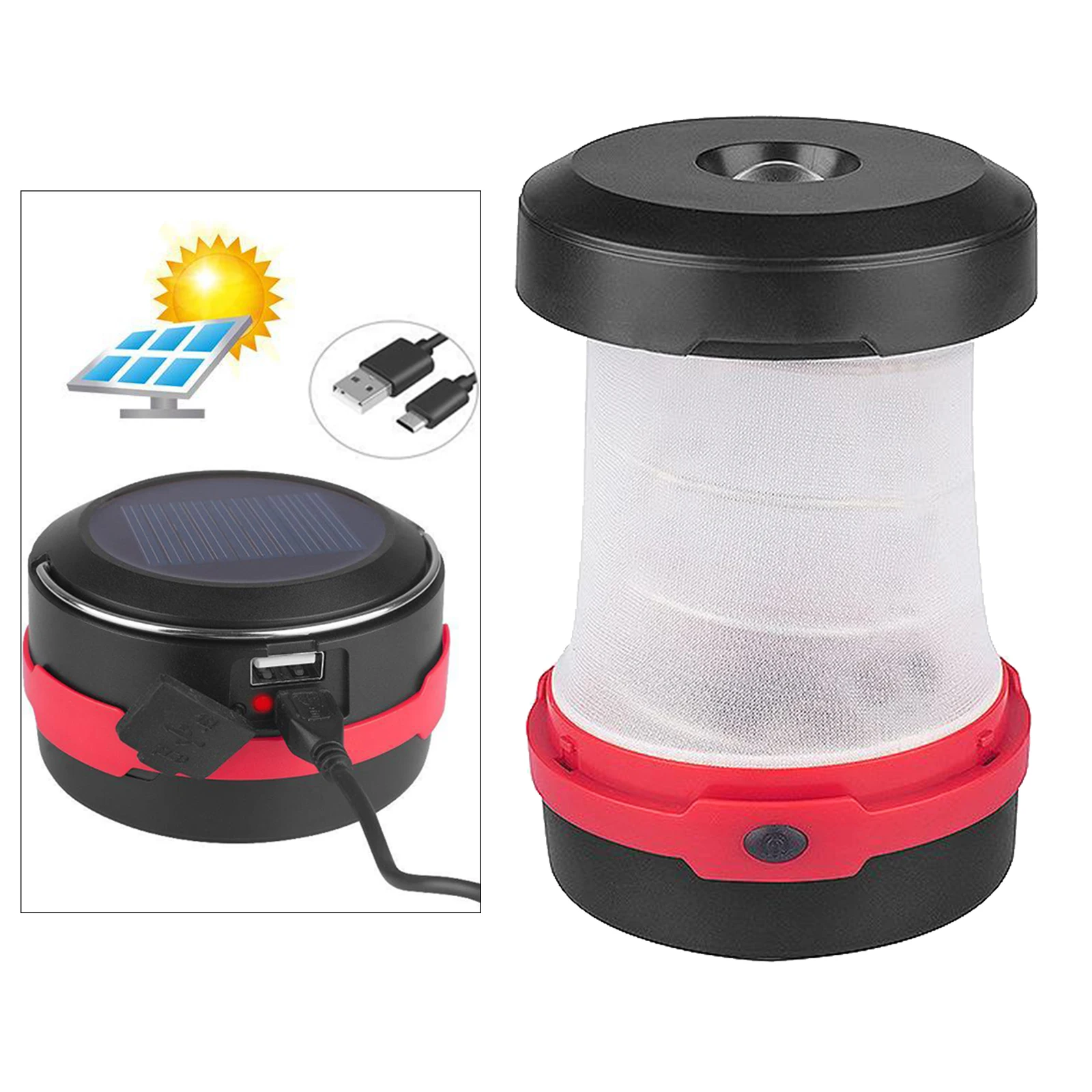 

Portable LED Camping Lantern Work Light Outdoor Tent Light Handheld Flashlight USB Rechargeable Port Spotlight