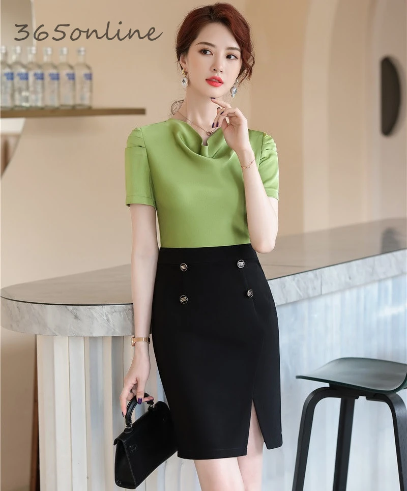 Elegant Summer Short Sleeve Formal OL Styles Dresses for Women Professional Slim Hips Ladies Work Wear Dress|Женские платья| |
