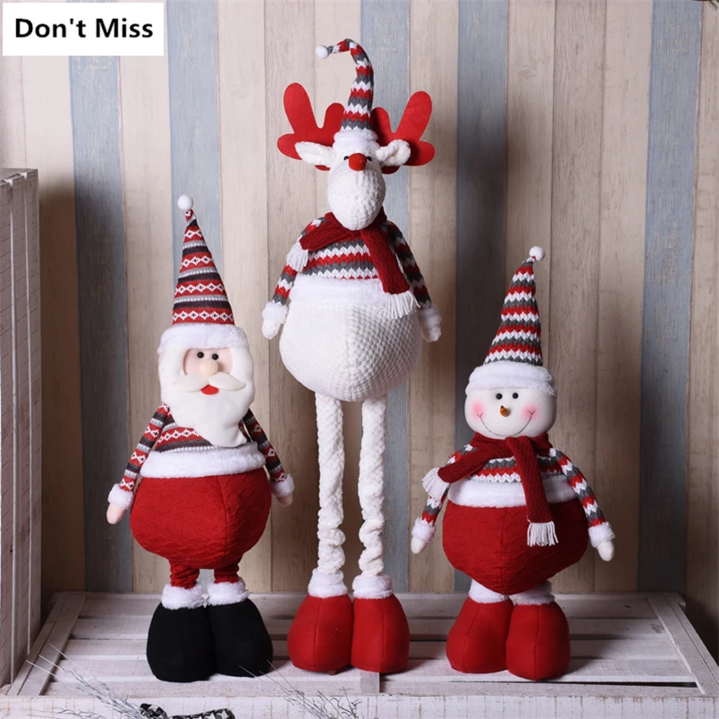 110 см выдвижной Санта Клаус снеговик лося Рождественские куклы Рождественская