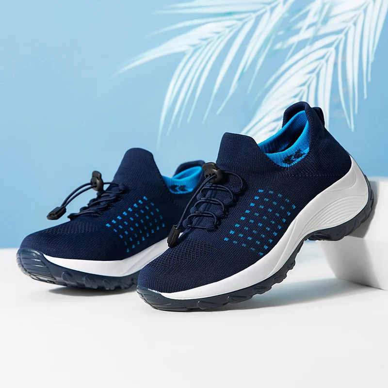 Кроссовки женские на платформе Вулканизированная подошва уличные носки плоская