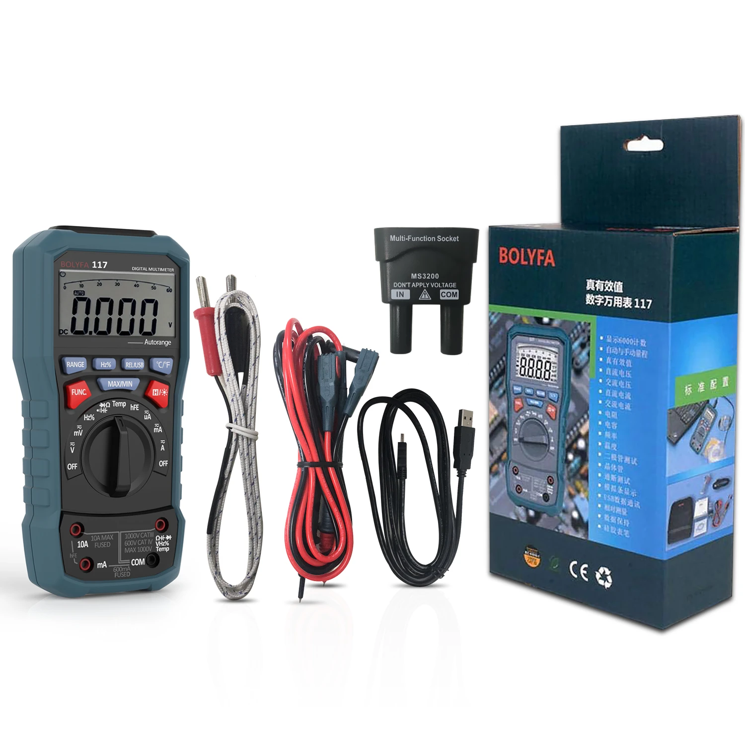 Интеллектуальный цифровой мультиметр RMS с функцией интерфейса USB тестер