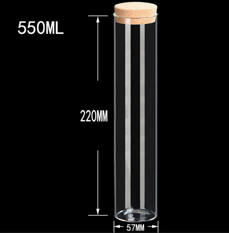 

5pcs 550ml Empty Glass Test Tube is Small Clear