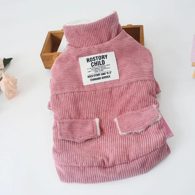 

Pet Cotton Clothing for Autumn and Winter Newest Dog Cotton Vest Corduroy Warm Winter Two Feet Cotton-padded Jacket