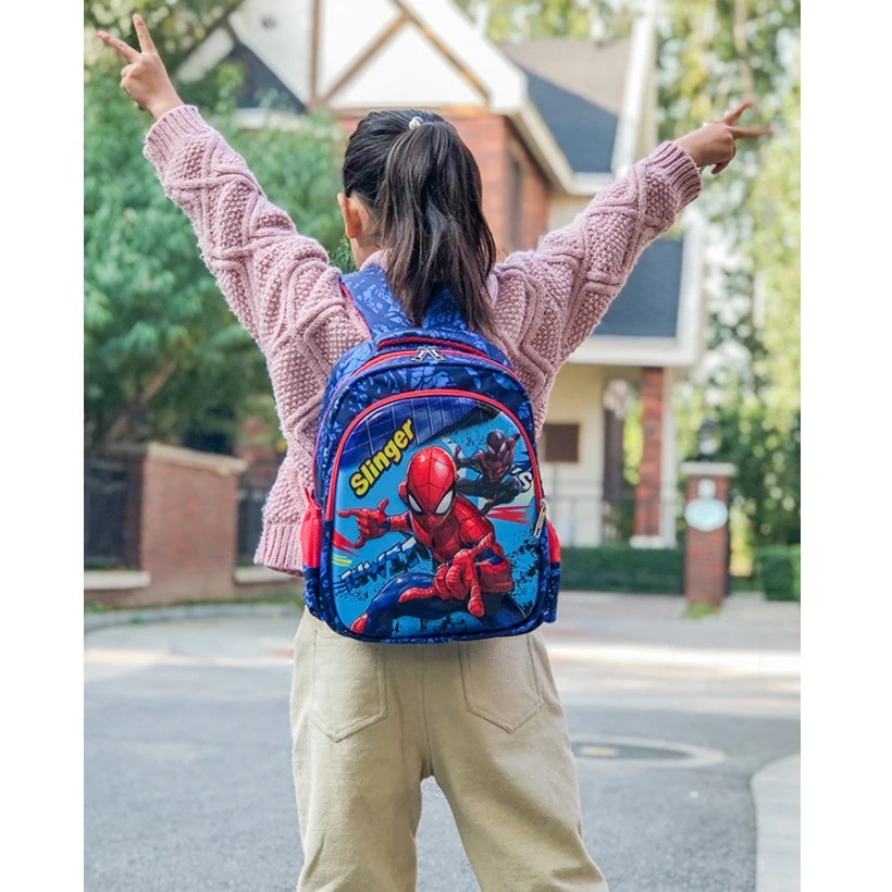 

Disney's New Children's Backpack Frozen Elsa Girl Purple Fashion School Bag Waterproof Boy Spiderman Storage Cartoon Handbag