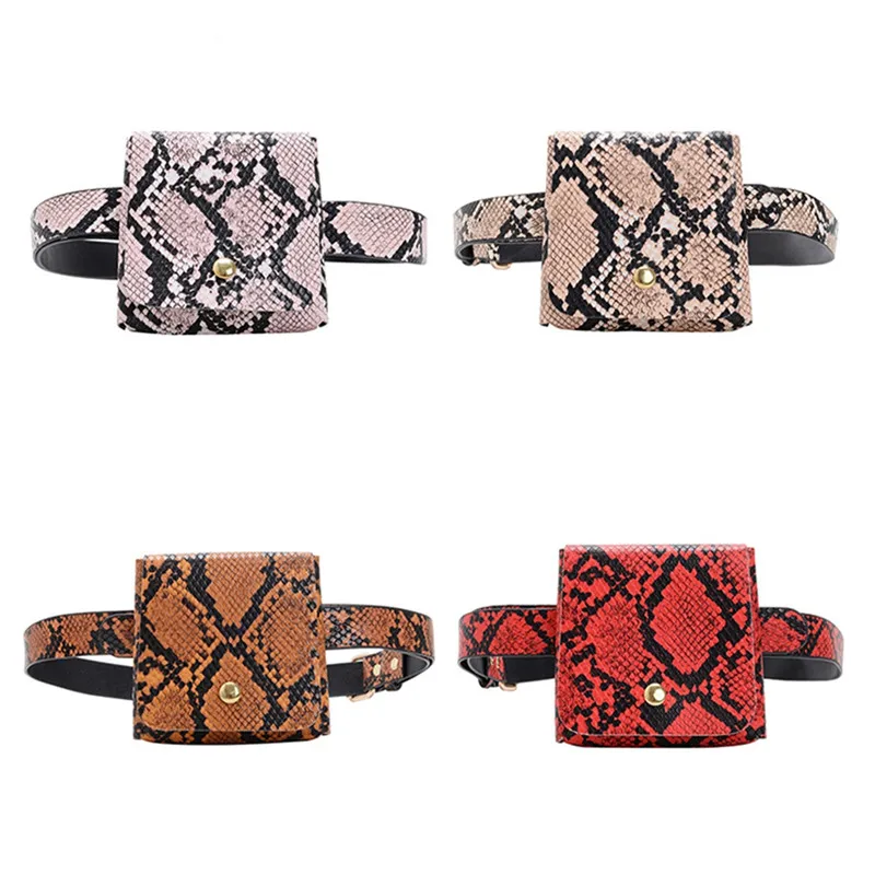 

Belt Bag Snake Pattern Pu Detachable Belt Fashionable Joker Woman Clothing Accessories Coin Purse Waist Bag