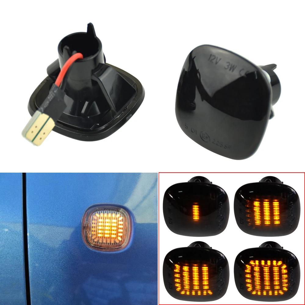 

2x LED Dynamic Turn Signal Side Marker Light Repeater Lamp Sequential Indicator For Audi A3 8L A4 8D A4 S4 B5 A8 D2 1994-2000