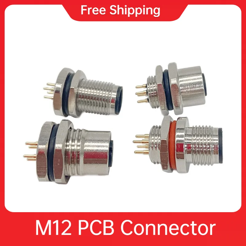 

M12 PCB Connectors cabl 458 pins Waterproof aviation cable box mod led electrical plugs CCTV computer connector camera jacks