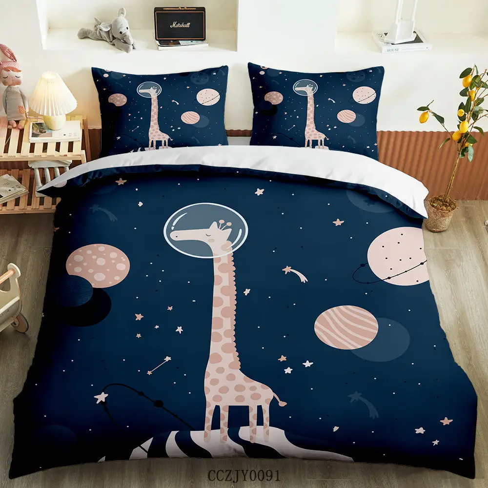 

BailiPromise Outer space star jogo de cama bedroom 3D Print cartoon Pillowcase Soft Duvet Cover kids boys Queen King 2/3pcs