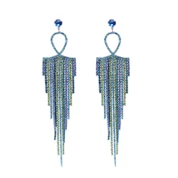 temperament long tassel dangle earings for women european and american fashion statement earrings 2022 trendy wedding jewelry