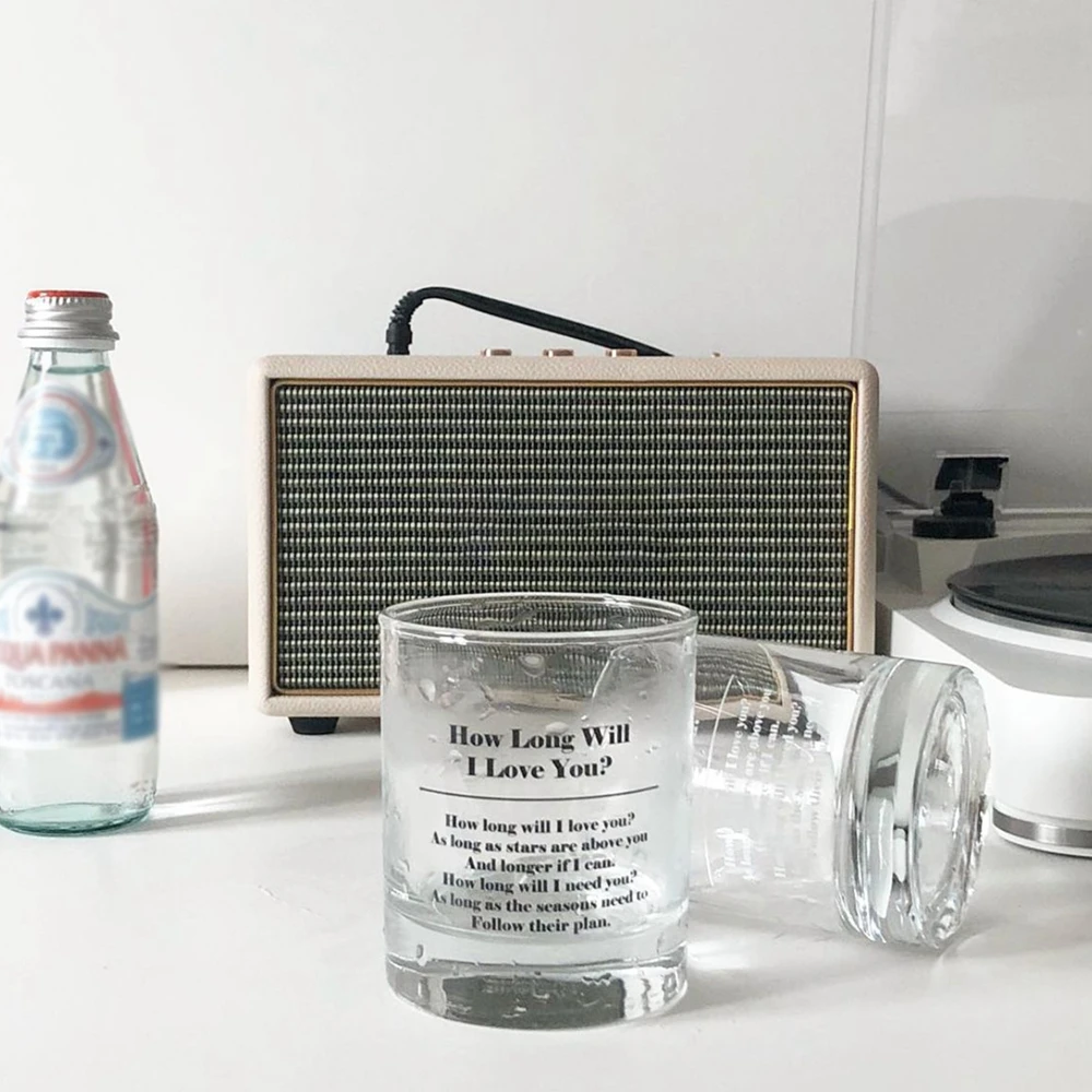 

Korea Ins Style Letter Printed Coffee Mug Milkshake Glass Cup Cute Breakfast Milk Yogurt Cup Home Kitchen Drinking Glass Cup