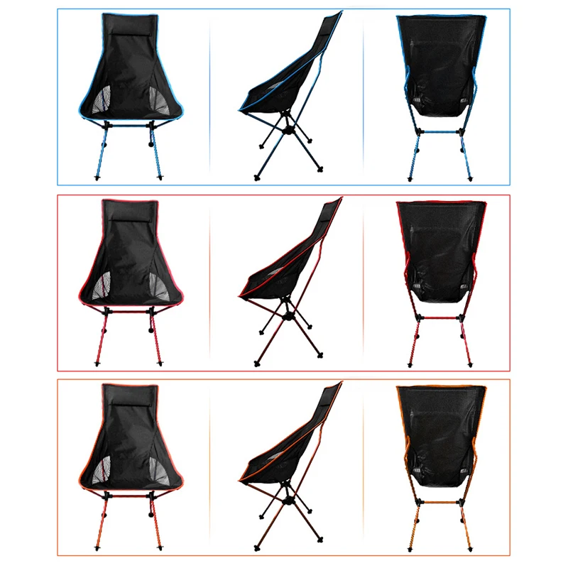 

Portable Moon Chair Lightweight Fishing Camping BBQ Chairs Folding Extended Hiking Seat Garden Ultralight Office Home Furniture