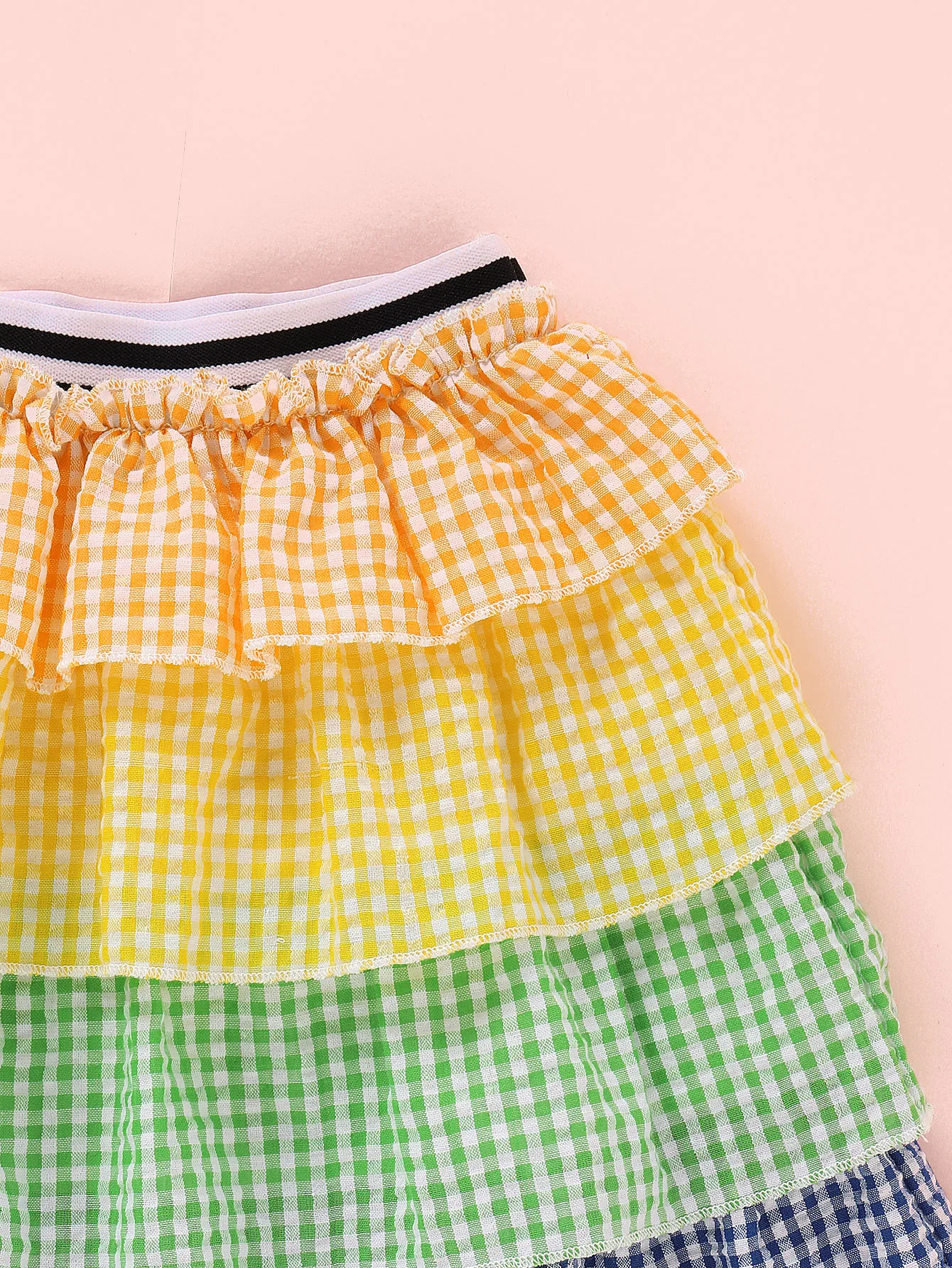 

Toddler Baby Girls Clothes Set Plaid Clothes Vest Crop Top V Neck Skirt Ruffles Summer Outfit Set New 18M-6Y