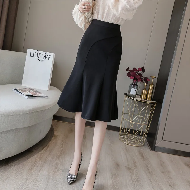 Женская юбка с оборками модная средней длины высокой талией в Корейском стиле