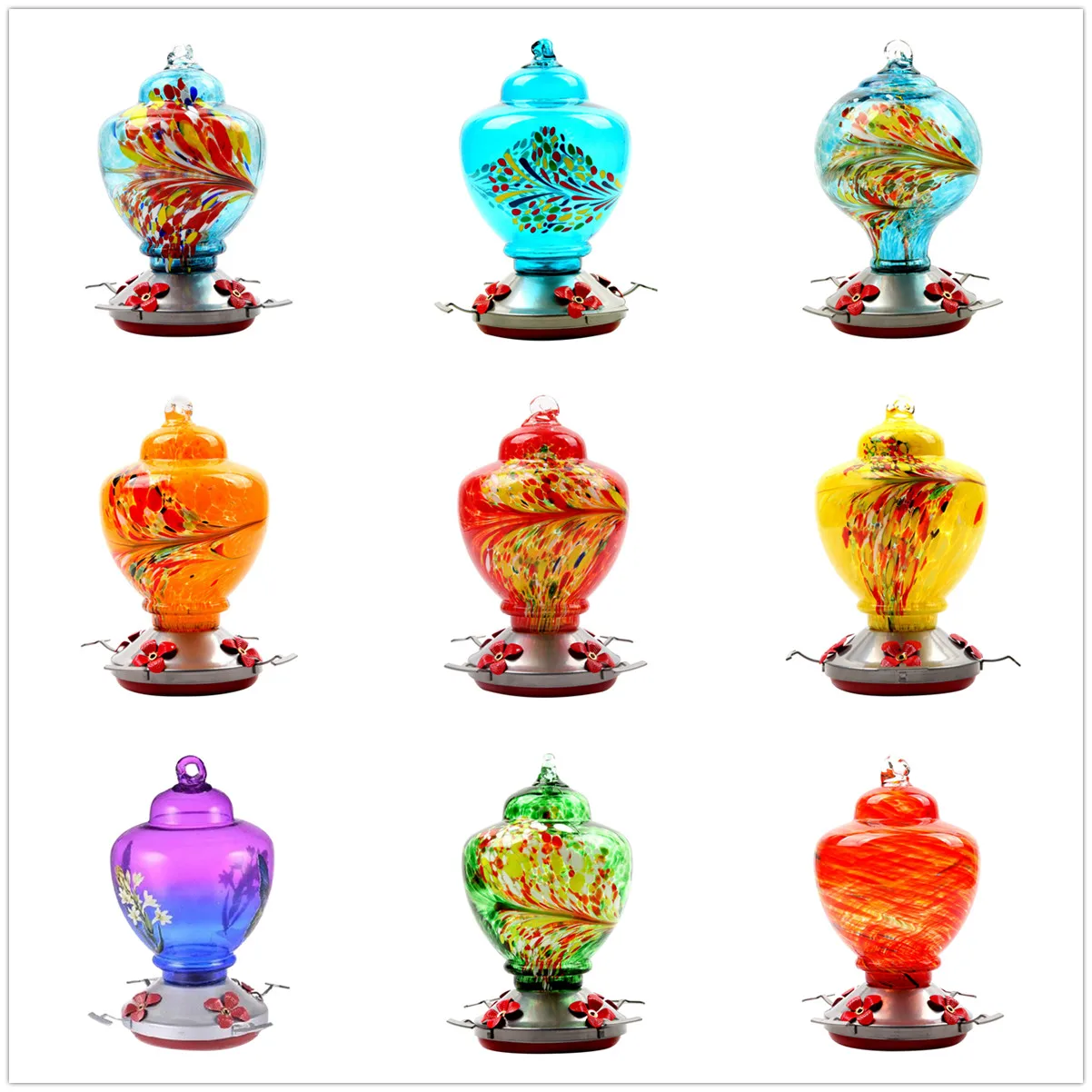 Дворовый Садовый декор Колибри Фидер Рука выдувное Стекло инвентарь садовые