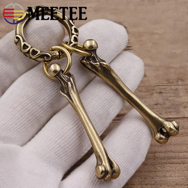 Meetee костяной брелок латунный кулон кольцо пряжки для мужчин женщин панк ремесла