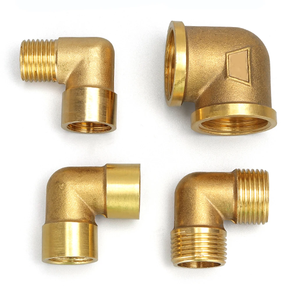 1/8" 1/4" 3/8" 1/2" internal thread external thread 90 degree brass elbow pipe fittings water pipe fittings pneumatic parts