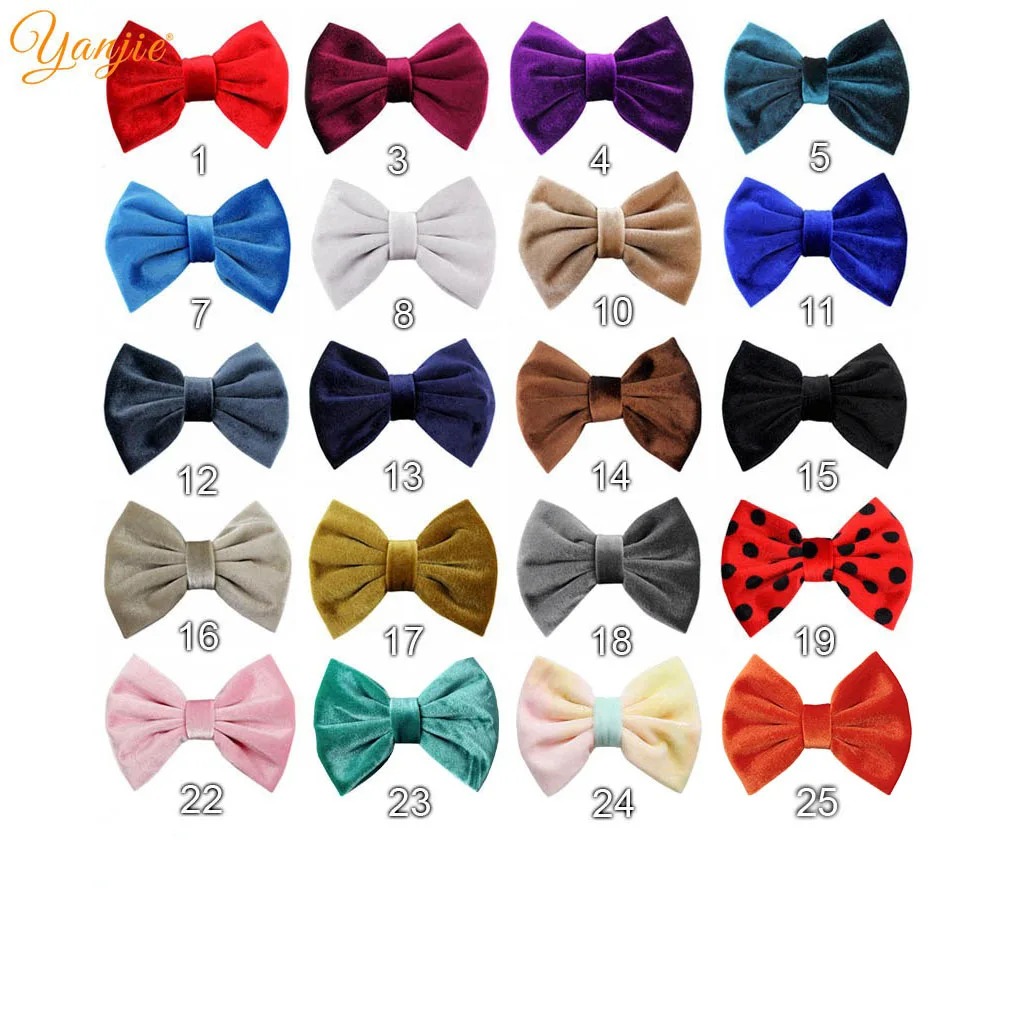 choose colors 10 шт./лот, 5 дюймов, большие бархатные бантики для девочек, мягкие однотонные весенние заколки для волос с бантом для детей, бархатные повязки на голову для девочек, аксессуары для волос - Цвет: choose colors
