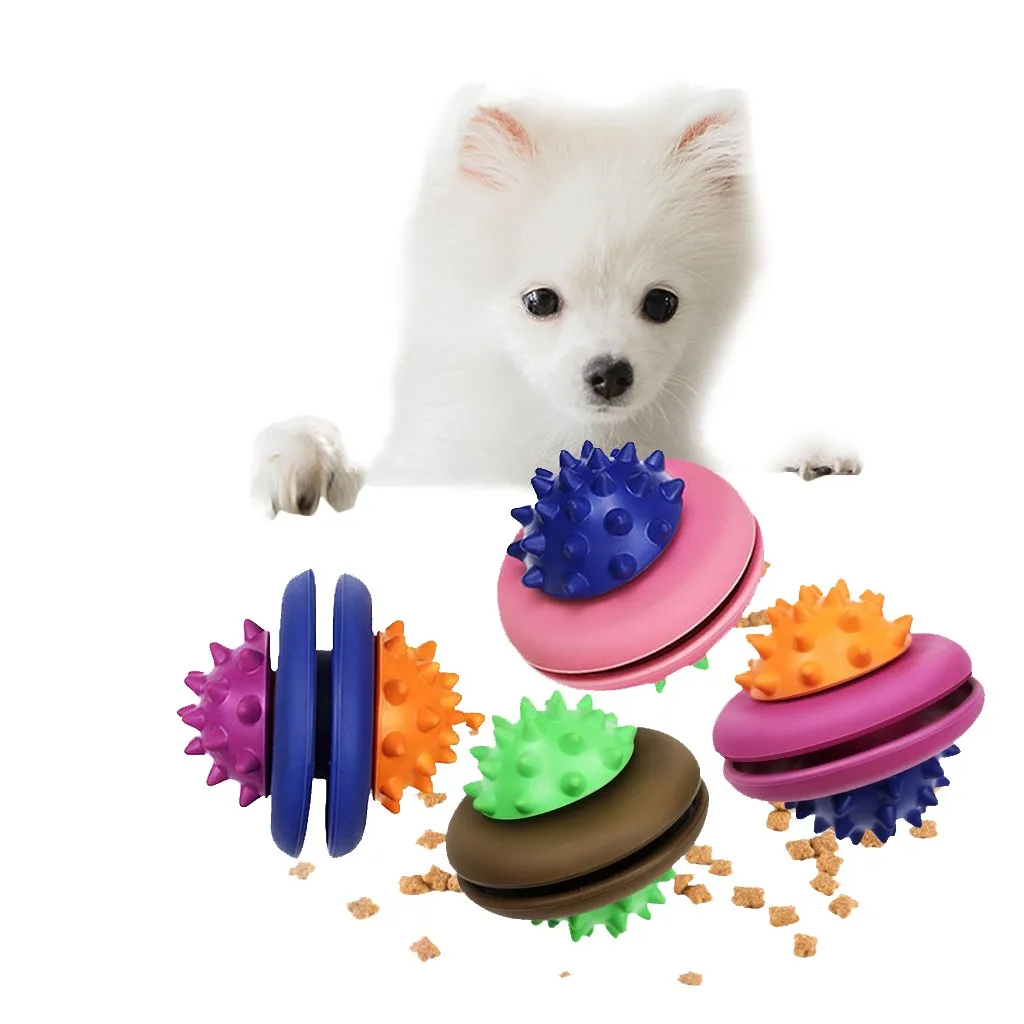 

Hot Sell Rotating Dog Flying Disc Leaking Food Interactive Ball Molaring Tooth Puzzle Molar Pet Toy Bite Gumowa Zabawka