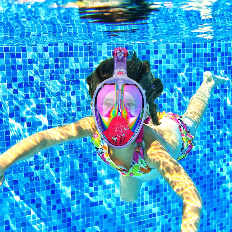 

NEW Diving Mask Underwater Anti Fog Panoramic Fold Electroplate Full Face Snorkel Mask Swimming Mask Scuba Glasses Dive XA64Y