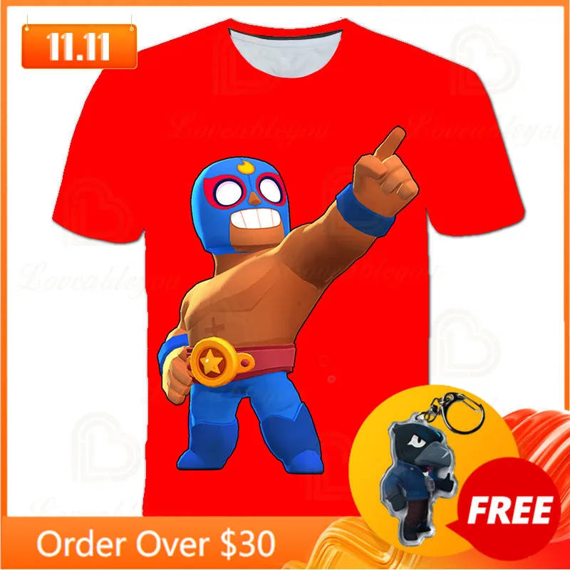 

El Primo s POCO Shelly 8 To 19 Years Kids T-shirt Shooter Game Leon 3D Tshirt Boys Girls Cartoon Tops Teen Clothes