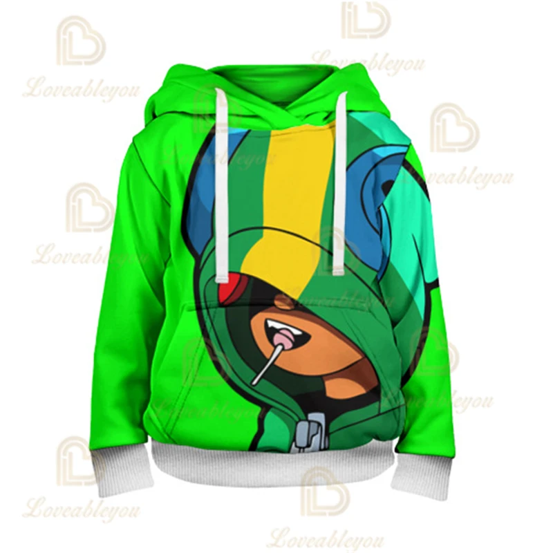 Детские толстовки с капюшоном и 3D-принтом Леон из игры стрельбы толстовка для