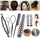 Инструменты для укладки волос для женщин пончик губка для пучка волос заколки для плетения волос аксессуары для волос эластичные резинки веревка