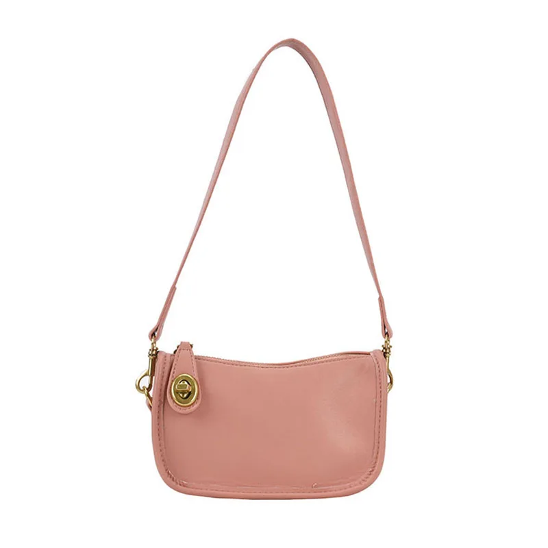 

Design Candy Colors Armpit Mini Shoulder Bags for Women 2021 Simple Pu Leather Handbags and Purses Solid Color Crossbody Bag