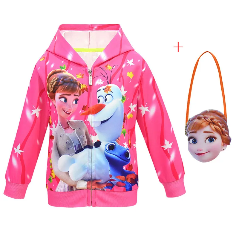 Куртки для девочек с рисунком Анны и Эльзы тонкая хлопковая куртка на весну осень