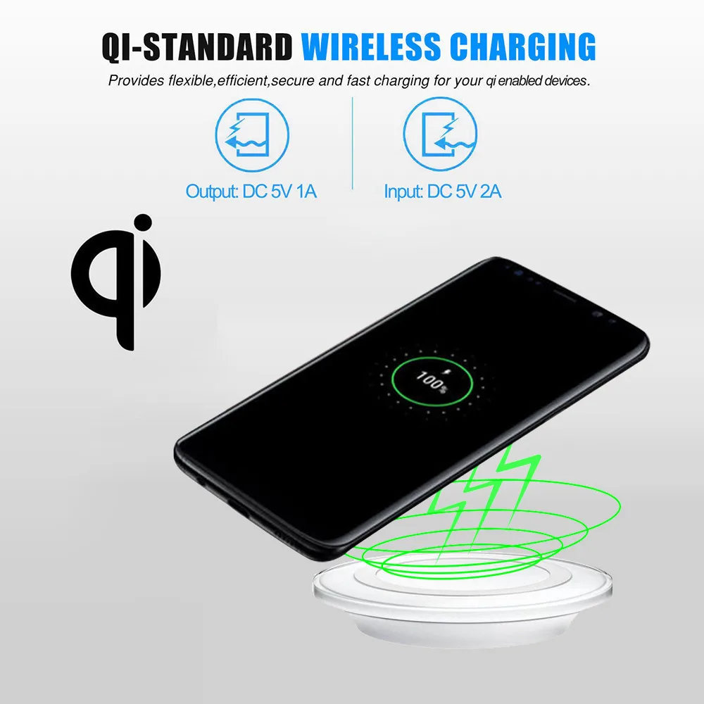 Беспроводное зарядное устройство для Samsung Galaxy S9/S9 Plus портативное беспроводное Qi