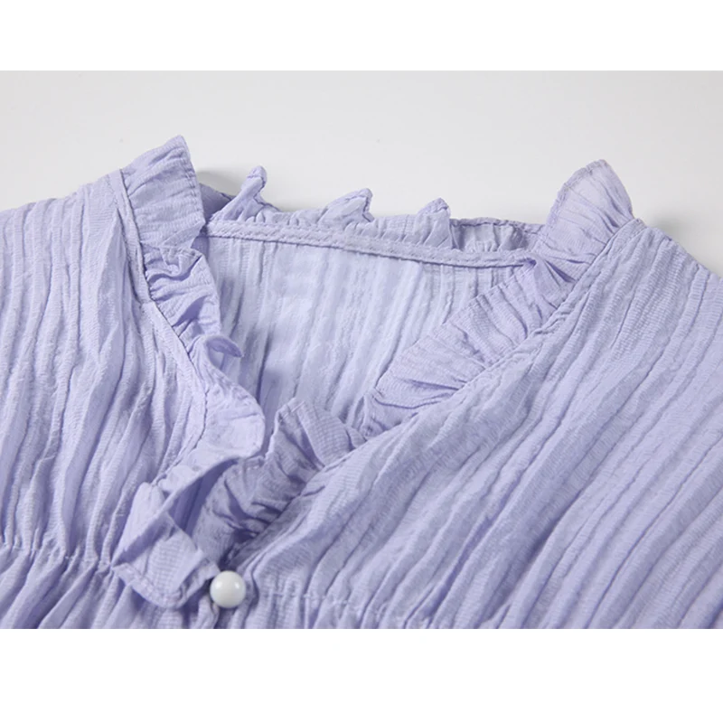 Женская однобортная блузка повседневная элегантная рубашка в Корейском стиле с