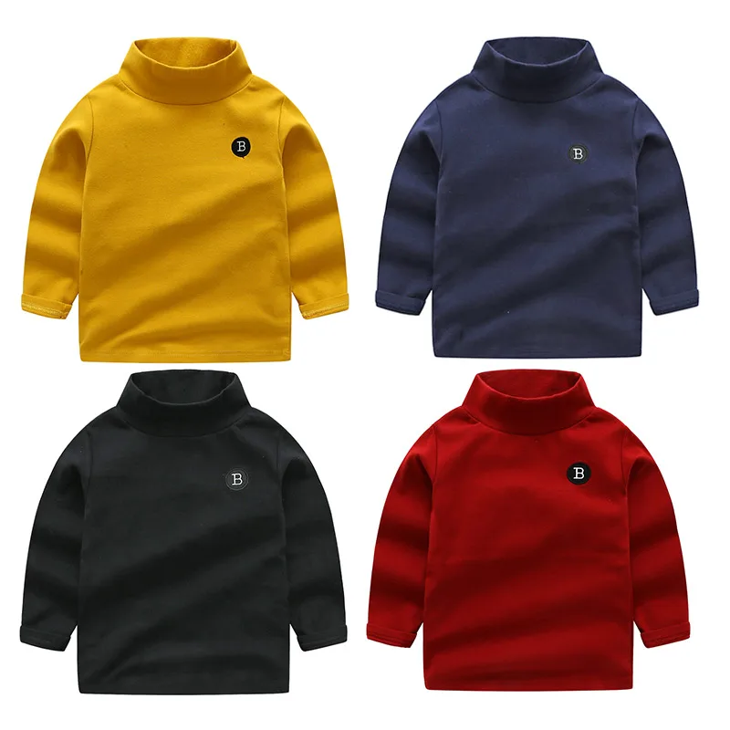 

Children's Letter T Shirt 2019 Autumn Winter New Baby Clothes Boys and Girls Long Sleeve Turtleneck T Shirt Kids Pullovers Tees