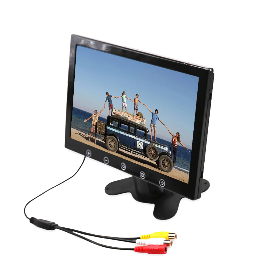 

10.1 Inch 1024x600 Desktop Car Reverse Backup Rearview TFT LCD Display 2 AV Video Input TV 7 Inch Car Parking AV Monitor