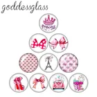 Новая красивая розовая лента, модная леди, принцесса, 10 шт., 12 мм18 мм20 мм25 мм, круглая фотостеклянная кабошон, демонстрационная фурнитура с плоским основанием