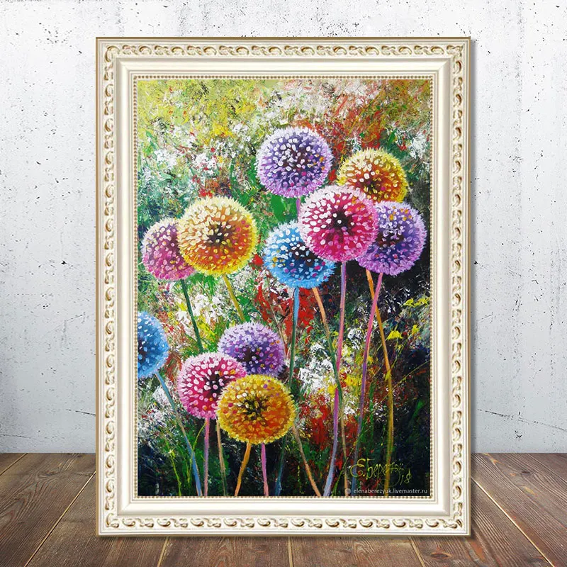 Стразы для рукоделия 5D вышивка крестом Одуванчик алмазная цветы мозаика стразы