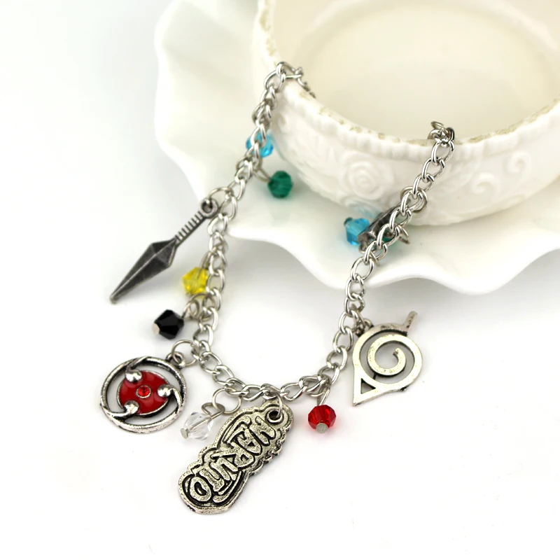 

Japanese Anime Jewelry Naruto Bracelets&Bangles Men Naruto Bracelet Chain Wristband Accessories Best Friend Gift
