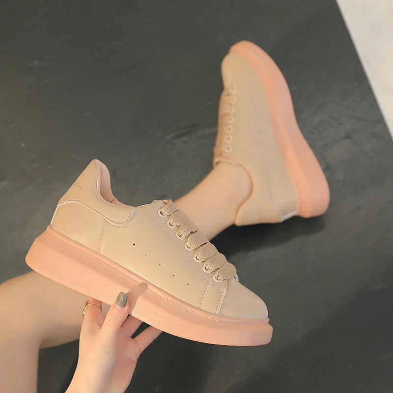 

Shallow Mouth Sports Shoes Lady Female Footwear Casual Sneaker All-Match Round Toe Clogs Platform Basket Dress Small Summer Cree