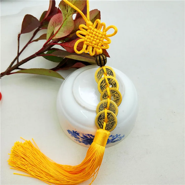 Пять императорских денег подвеска на удачу старинная монета 1 шт. красный