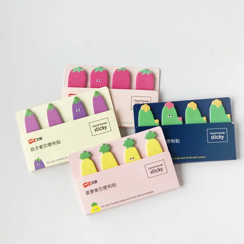 

2X Cute Fruits Vegetable Sticky Notes Message Plan Writing Memo Pads School Office Supply