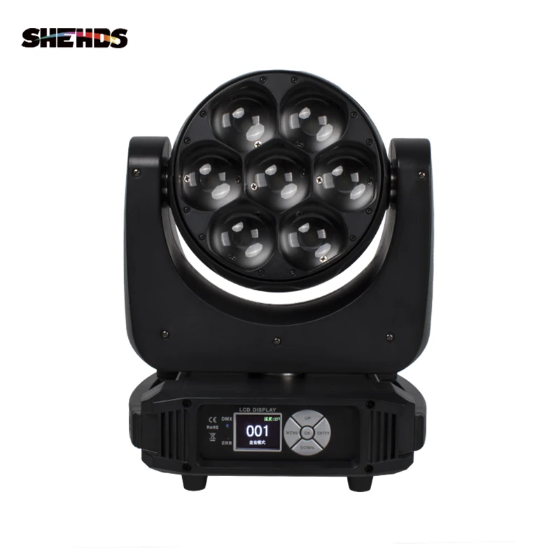 

SHEHDS Lyre Zoom Wash Bee Eye Lighting 7x40W RGBW 4in1 Led Beam Moving Head Disco DJ Effect Club Dmx512