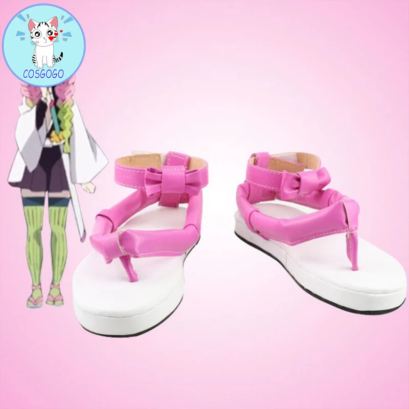 

COSGOGO Anime Demon Slayer Kimetsu no Yaiba Cosplay Shoes Boots Kanroji Mitsuri Cosplay Shoes Kimetsu No Yaiba Cosplay Shoes