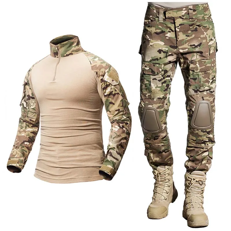 

New Men Combat Shirts Proven Tactical Clothing Military Uniform CP Camouflage Airsoft Hunting Army Suit Breathable Work Clothes