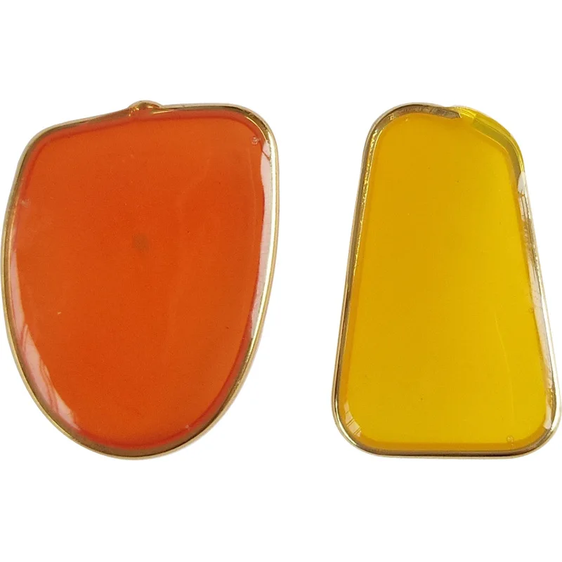 

Sweet Jewelry Colorful Enamel Stud Earrings Asymmetric Irregular Earrings Temperament Female Gift